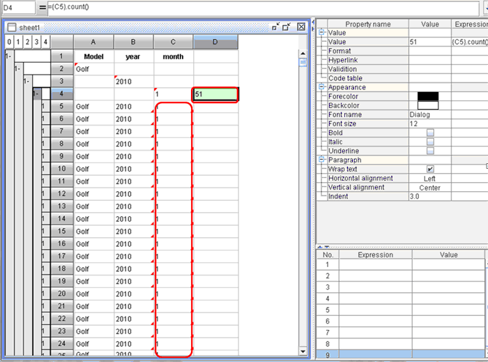 esCalc to prepare for sales link relative ratio report-10