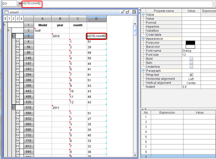 esCalc to prepare for sales link relative ratio report-12