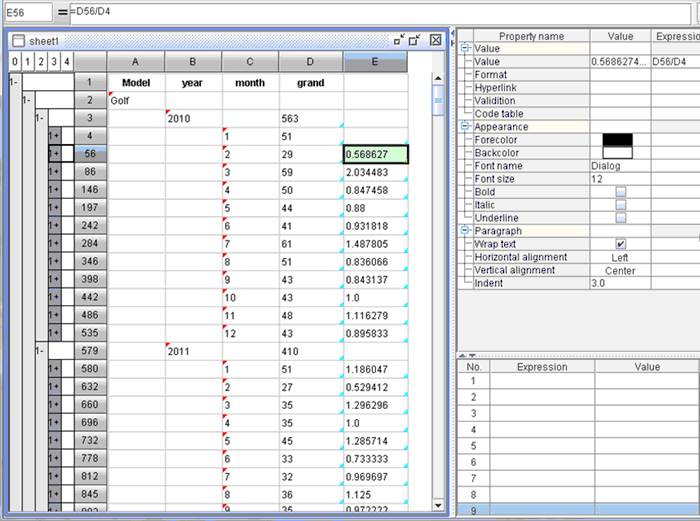 esCalc to prepare for sales link relative ratio report-16