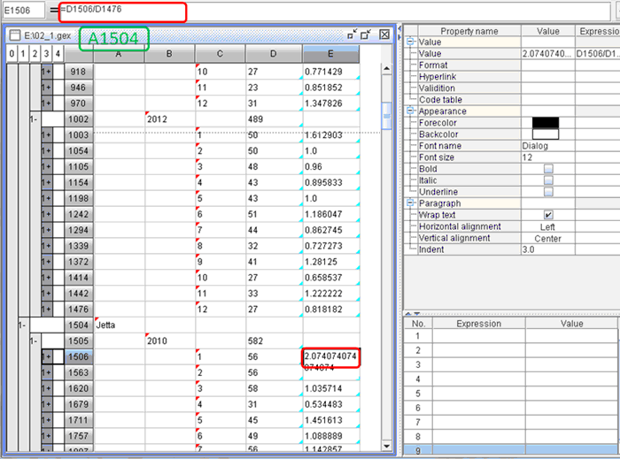 esCalc to prepare for sales link relative ratio report-20