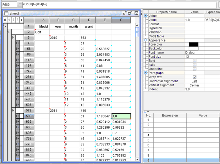 esCalc to prepare for sales link relative ratio report-24