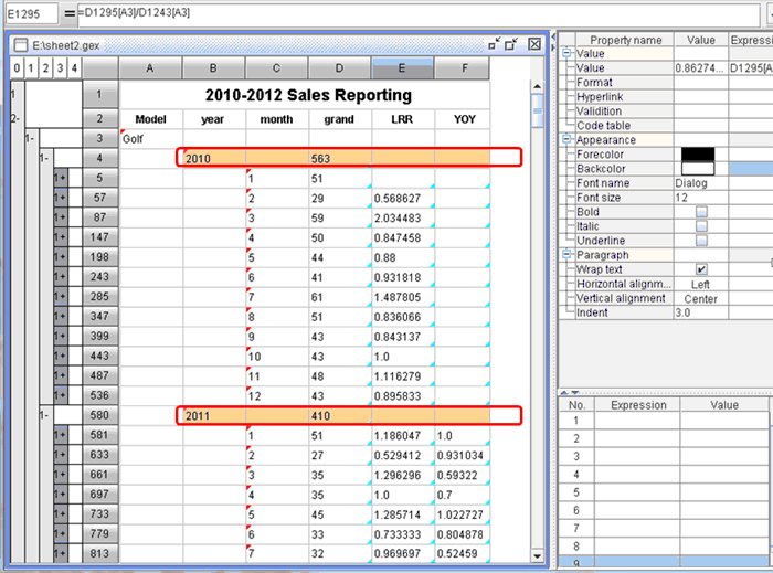 esCalc to prepare for sales link relative ratio report-26
