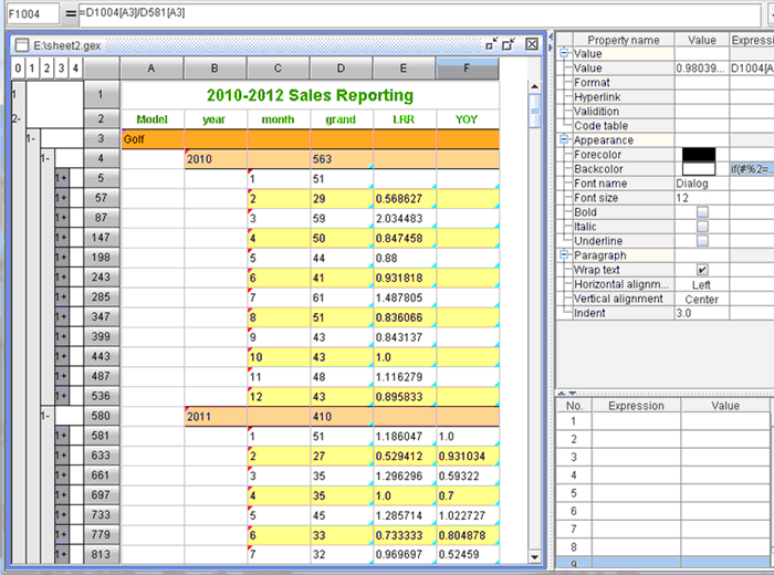 esCalc to prepare for sales link relative ratio report-29