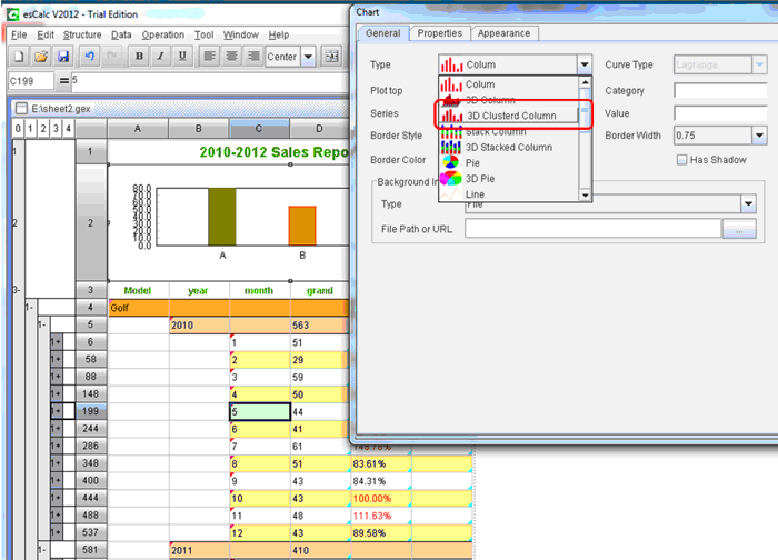 esCalc to prepare for sales link relative ratio report-36