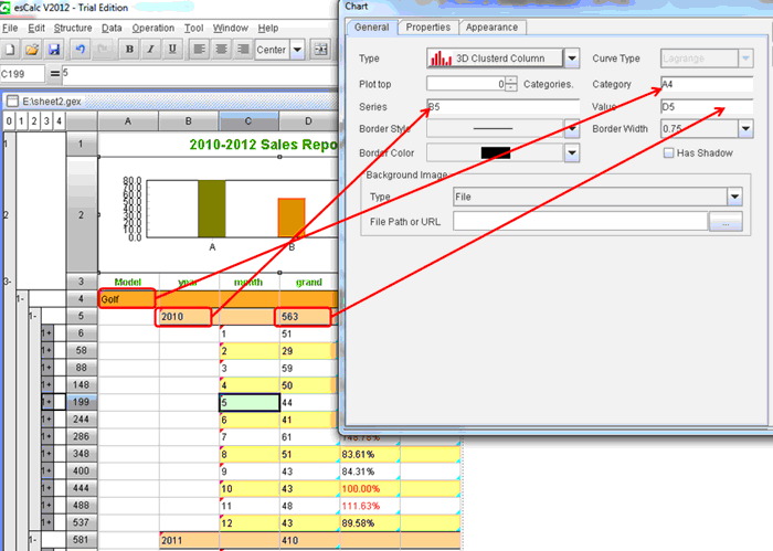 esCalc to prepare for sales link relative ratio report-37