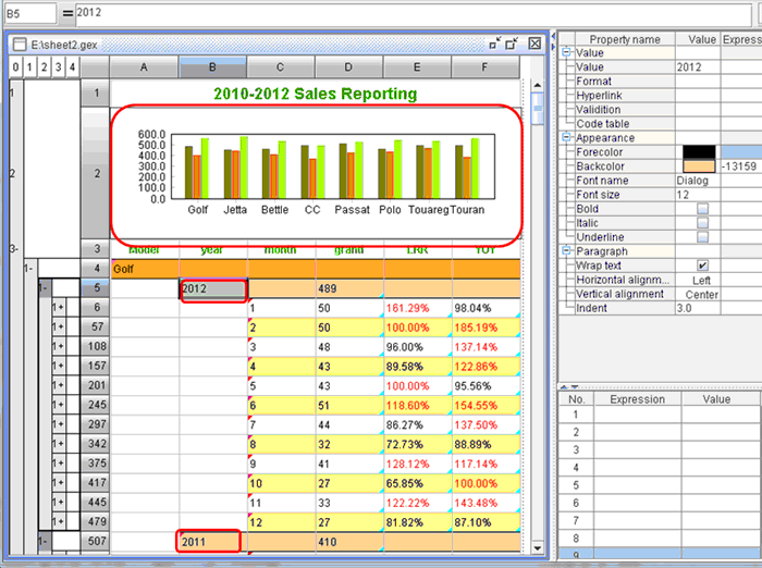 esCalc to prepare for sales link relative ratio report-40